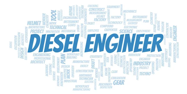 Diesel Engineer Typographie Nuage Mots Créer Avec Texte Seulement — Photo