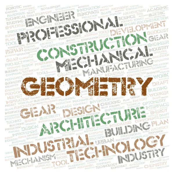 Geometria Tipografia Parola Nube Creare Solo Con Testo — Foto Stock