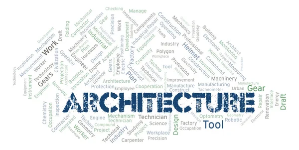 Architecture typography word cloud create with text only