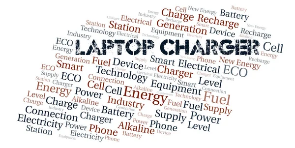 Laptop Charger typography word cloud create with text only.