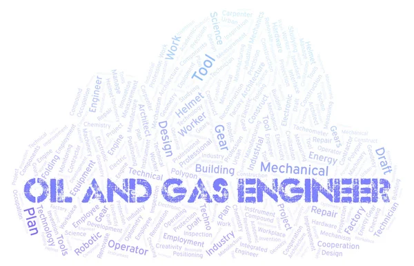 石油和天然气工程师排字云只能用文字创作 — 图库照片