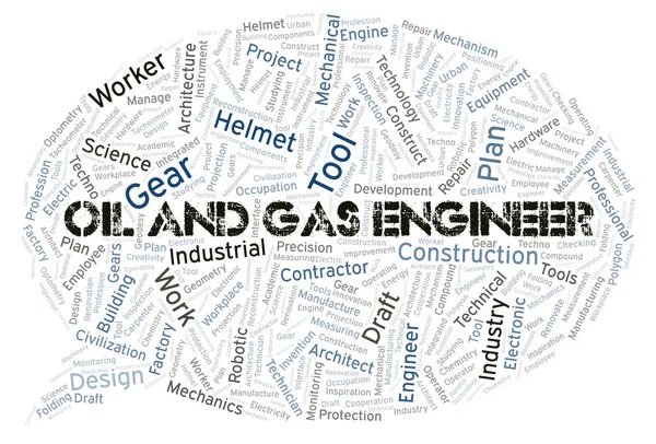 Нафтогазовий Інженер Типографіки Слово Хмара Створюється Тільки Текстом — стокове фото