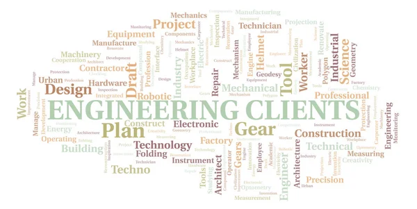 Engineering Clients Typography Word Cloud Create Text Only — Stock Photo, Image
