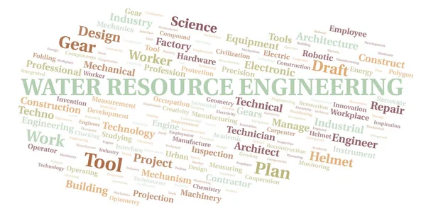 Ingeniería Recursos Hídricos Tipografía Palabra Nube Crear Solo Con Texto — Foto de Stock