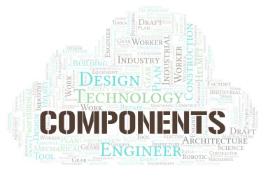 Bileşenler tipografi kelime bulutu sadece metin ile oluşturulur