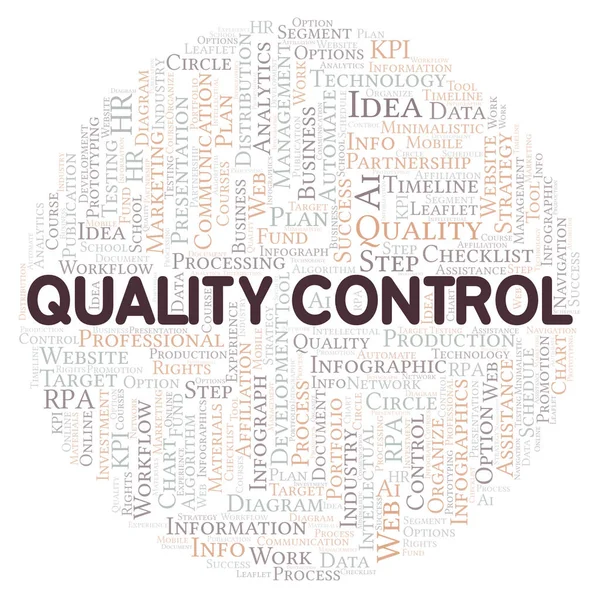 Quality Control Typography Word Cloud Create Text Only — Stock Photo, Image