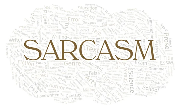 Sarcasm typography word cloud create with text only