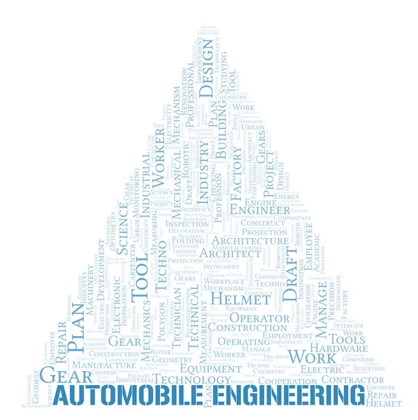 Automobile Engineering Typografia Słowo Chmura Tworzyć Tylko Tekstem — Zdjęcie stockowe