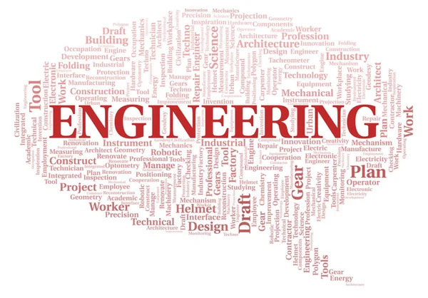 Ingeniería Estructural Tipografía Palabra Nube Crear Solo Con Texto — Foto de Stock