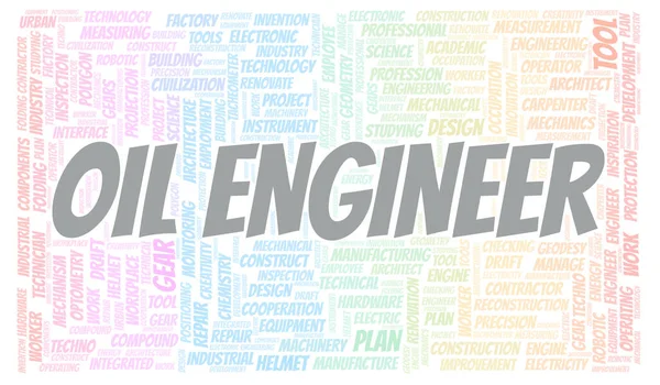 Oil Engineer Typography Word Cloud Create Text Only — Stock Photo, Image