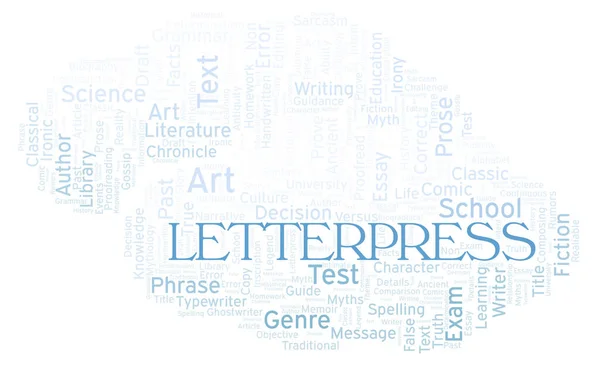 Letterpress Typography Word Cloud Create Text Only — Stock Photo, Image