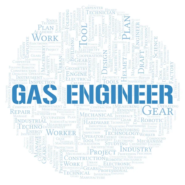 Gas Engineer Typografie Wortwolke Nur Mit Text Erstellen — Stockfoto
