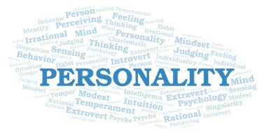 Kişilik tipografisi kelime bulutu sadece metin ile oluşturulur.