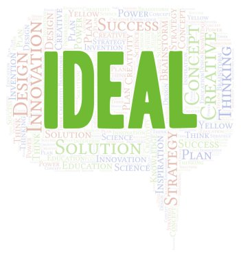 İdeal tipografi kelime bulutu sadece metin ile oluşturulur.