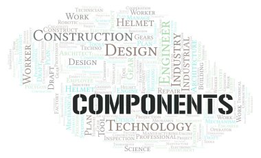 Bileşenler tipografi kelime bulutu sadece metin ile oluşturulur