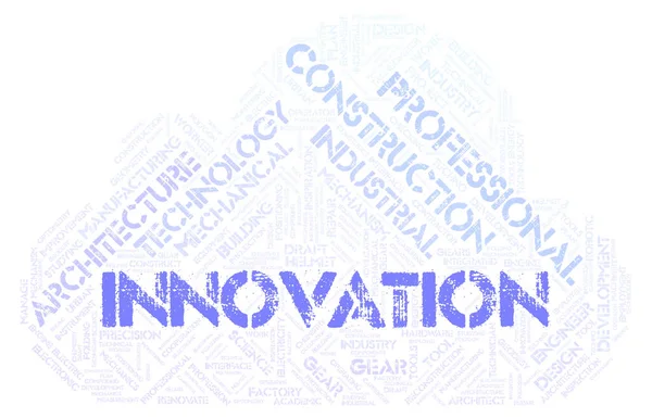 Innovation Typografie Wortwolke Nur Mit Text Erstellen — Stockfoto