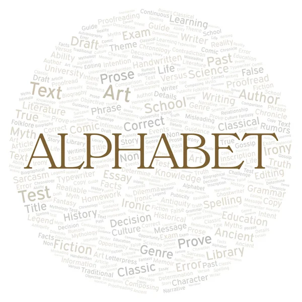 Alphabet Typografie Wortwolke Nur Mit Text Erstellen — Stockfoto