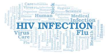 HIV enfeksiyonu kelime bulut sadece metin ile oluşturulur.