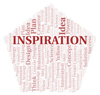 İlham tipografisi kelime bulutu sadece metin ile oluşturulur.