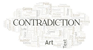 Çelişkili tipografi kelime bulutu sadece metin ile oluşturulur