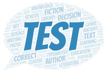 Tipografi kelime bulutunu sadece metin ile test et