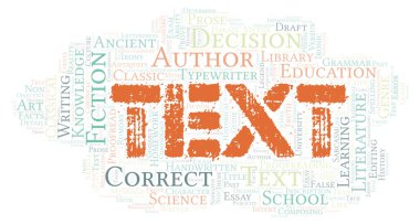 Metin tipografi kelime bulutu sadece metin ile oluşturulur