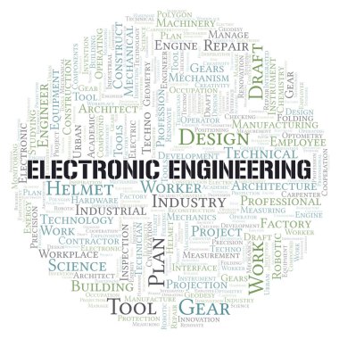 Elektronik Mühendislik kelime tipografi bulutu sadece metin ile oluşturulur
