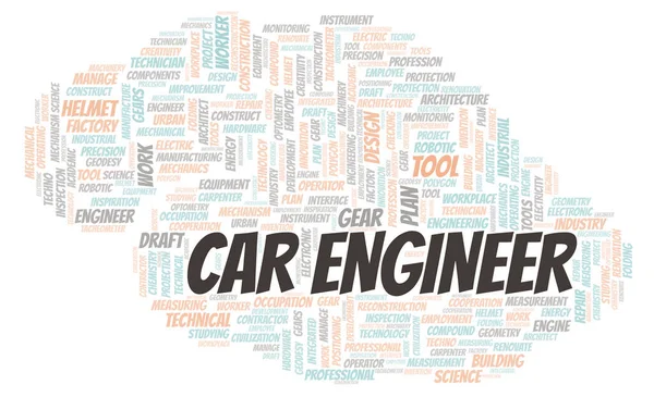 Ingeniero Coches Tipografía Palabra Nube Crear Solo Con Texto —  Fotos de Stock