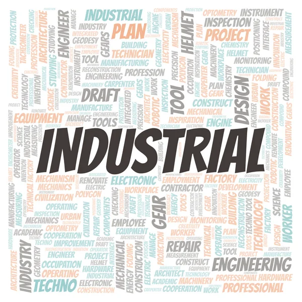 Tipografia Industriale Parola Nube Creare Solo Con Testo — Foto Stock