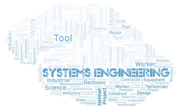 Sistemas Engenharia Tipografia Nuvem Palavras Criar Apenas Com Texto — Fotografia de Stock