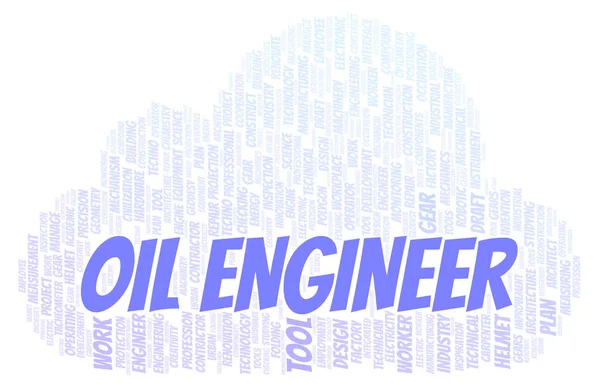 Oil Engineer Typographie Nuage Mots Créer Avec Texte Seulement — Photo