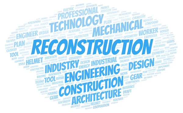 Reconstruction Typography Word Cloud Create Text Only — Stock Photo, Image