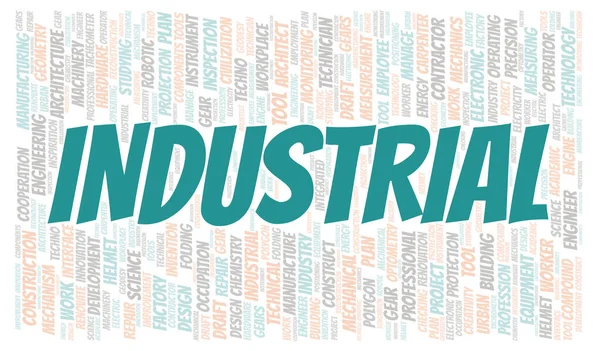 Industrielle Typografie Wortwolke Nur Mit Text Erstellen — Stockfoto