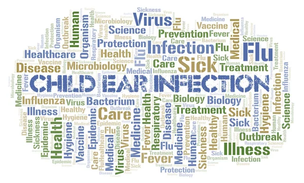 Child Ear Infection typography word cloud create with text only.