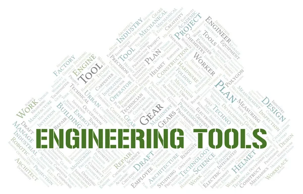 Engineering Tools Typografi Ord Moln Skapa Med Text Endast — Stockfoto