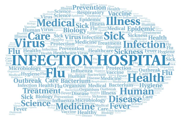 Enfeksiyon Hastahanesi Tipografi Kelime Bulut Sadece Metin Ile Oluşturun — Stok fotoğraf