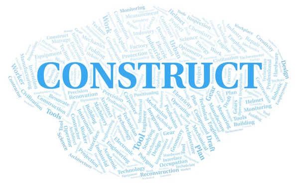 Construct Typography Word Cloud Create Text Only — Stock Photo, Image