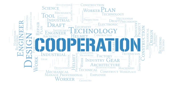 Cooperation Typography Word Cloud Create Text Only — Stock Photo, Image