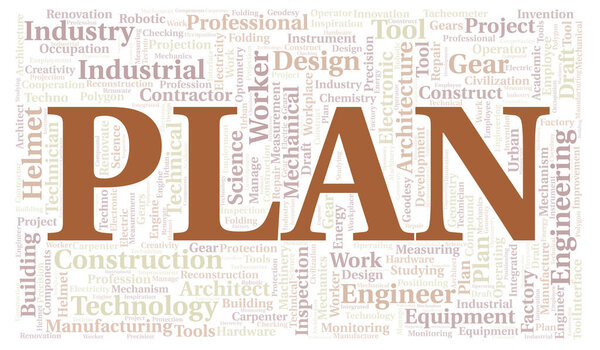 Plan typography word cloud create with text only