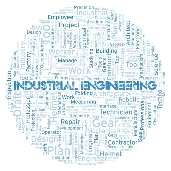 Industrial Engineering Typografie Wortwolke Nur Mit Text Erstellen — Stockfoto