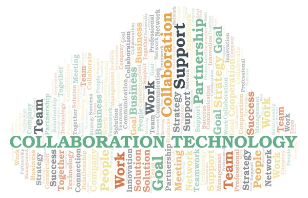 Együttműködés Technológia Tipográfia Szófelhő Létrehozása Csak Szöveggel — Stock Fotó