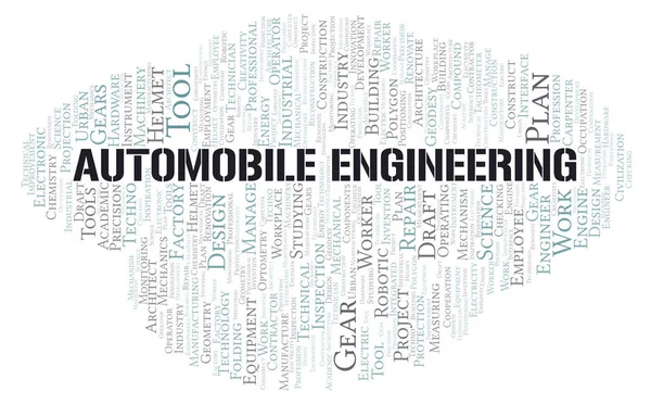 Automóvel Engenharia Tipografia Nuvem Palavras Criar Apenas Com Texto — Fotografia de Stock