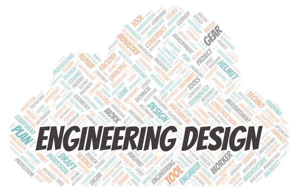Engineering Design Typografi Ord Moln Skapa Med Text Endast — Stockfoto