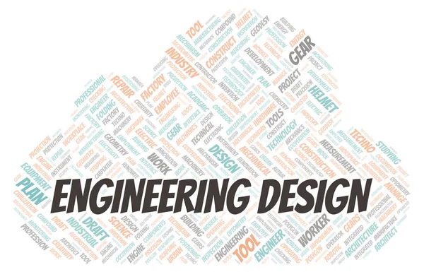 Progettazione Ingegneristica Tipografia Parola Nube Creare Solo Con Testo — Foto Stock