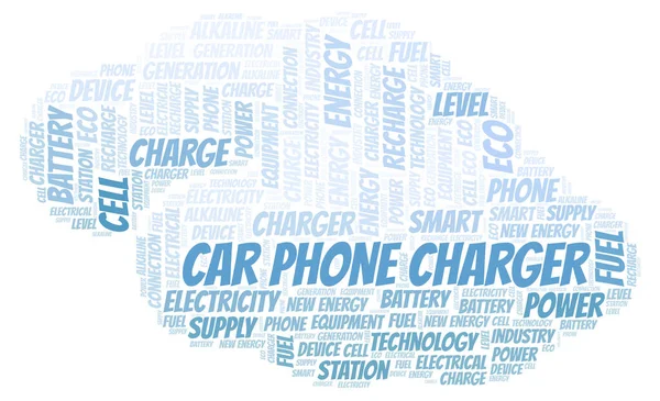 Car Phone Charger Typography Word Cloud Create Text Only — 스톡 사진