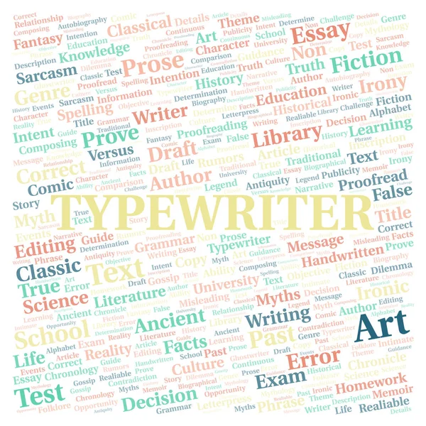 Typewriter Typography Word Cloud Create Text Only — Stock Photo, Image