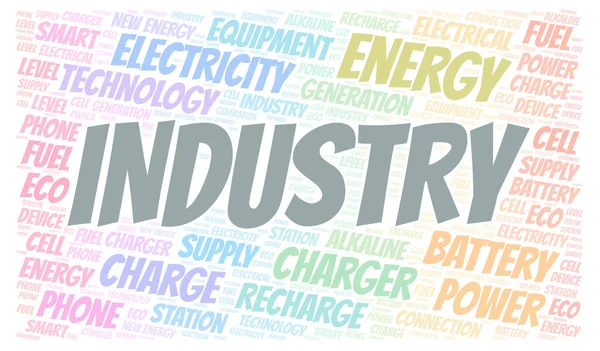 Industry Typography Word Cloud Create Text Only — Stock Photo, Image