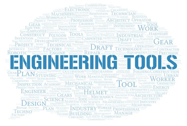 Engineering Tools Typography Word Cloud Create Text Only — Stock Photo, Image