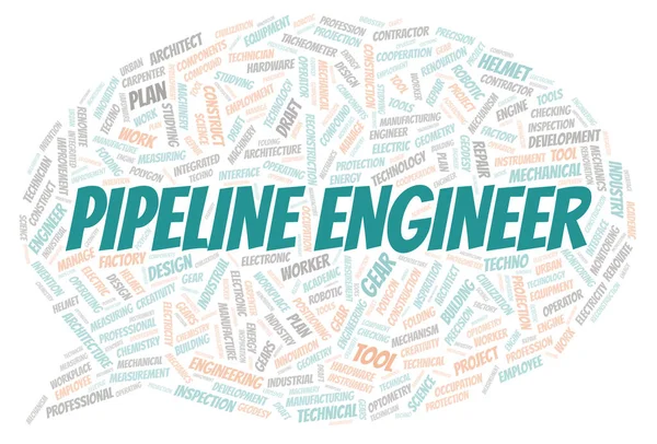 Pipeline Engineer Typografie Woord Cloud Maken Met Alleen Tekst — Stockfoto