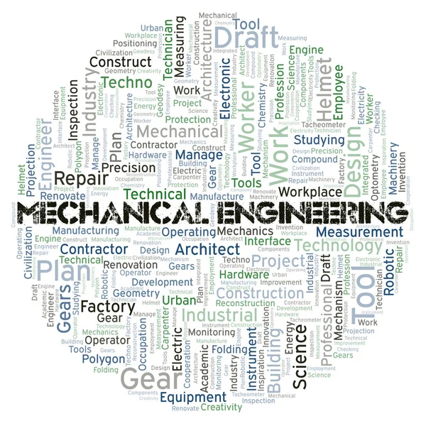 Ingeniería Mecánica Tipografía Palabra Nube Crear Solo Con Texto —  Fotos de Stock